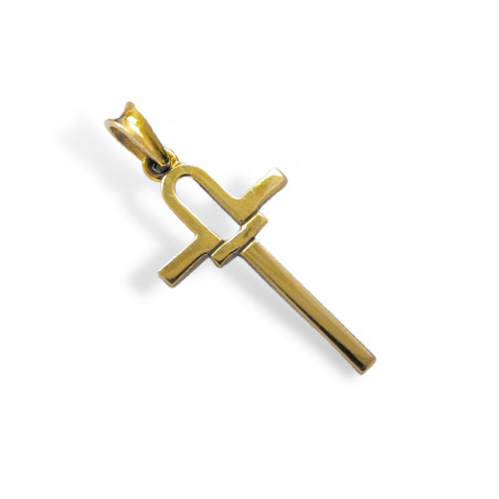 Cruz de Oro Macizo 18k. Colgante Cruz Moderna de 16x30 mm