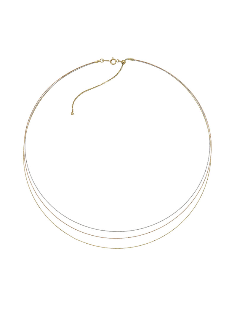 Collar Saturno oro tricolor 18k