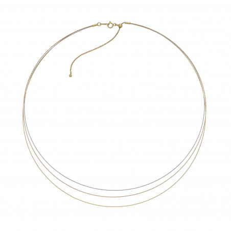 Collar Saturno oro tricolor 18k