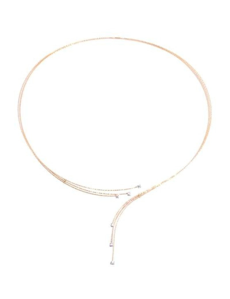 Collar Abierto de Tres Hilos Oro 18k. Gargantilla Silenzio Magic Wire