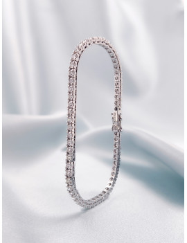 Pulsera Riviere Diamantes 3 ct Oro Blanco 18k · Brazalete Riviere G-VS