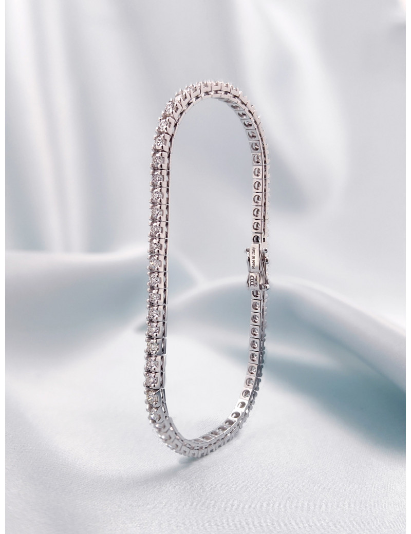 Pulsera Riviere Diamantes 3 ct Oro Blanco 18k · Brazalete Riviere G-VS