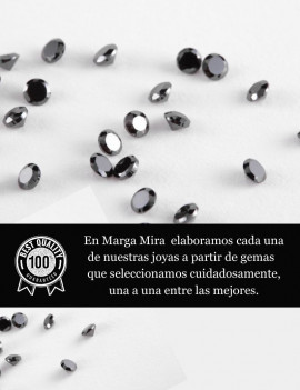 † Gargantilla Cruz de diamantes negros y Cadena de Oro Blanco 18k