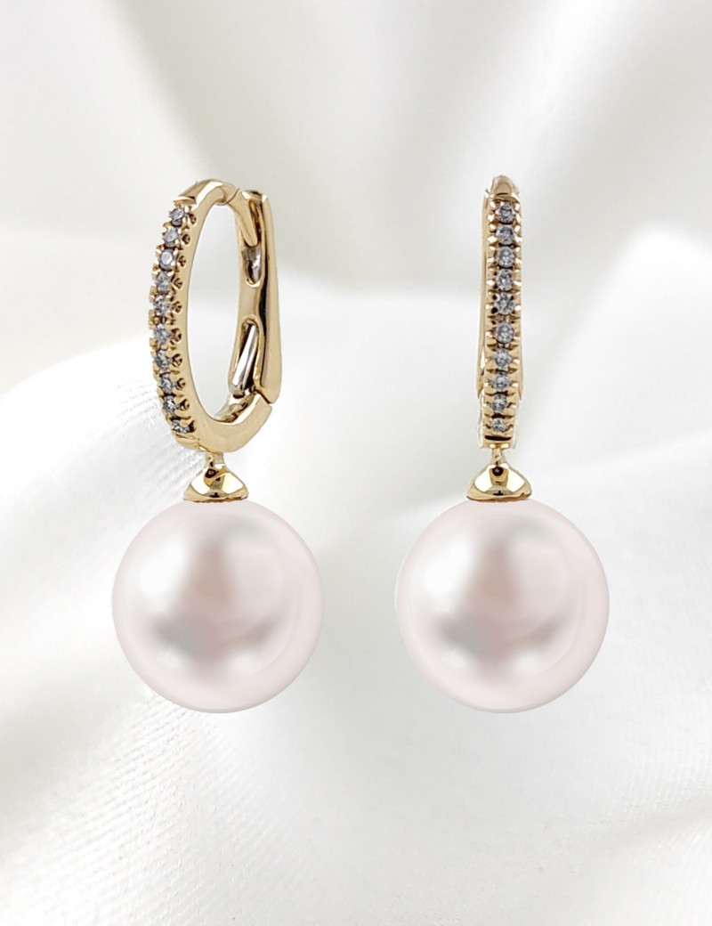 Nicole Pendientes Diamantes perlas