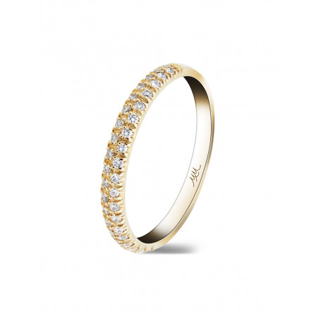 Margot: Media Alianza de Diamantes Pavé Oro 18k