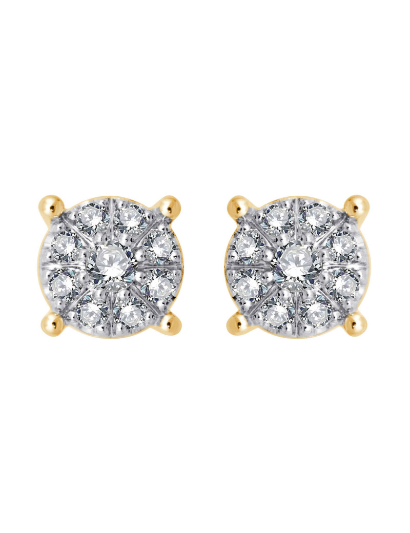Pendientes de Diamantes Rosetón 0,43 ct · Oro Amarillo 18 Kilates