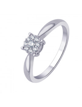 Anillo de Diamantes Rosetón en Oro Blanco 18 Kilates RG50436-010GSI