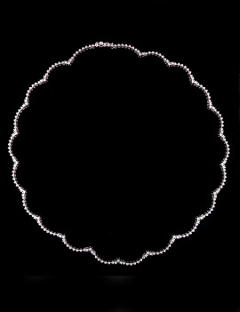 Gargantilla de Diamantes Bolitas Semi-Rígida Oro Blanco 18 Kilates