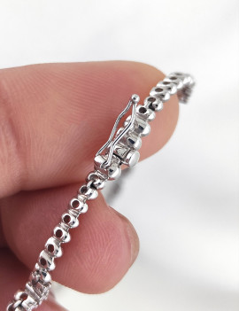 Gargantilla de Diamantes Bolitas Semi-Rígida Oro Blanco 18 Kilates