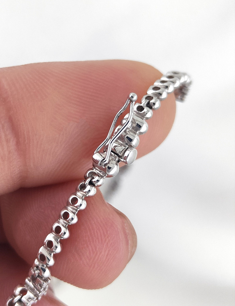 Gargantilla de Diamantes Bolitas Semi-Rígida Oro Blanco 18 Kilates