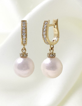 Nicole Pendientes Diamantes perlas