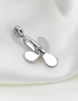 Colgante Hélice Barco Oro Blanco 18k · Hélice Náutica con 1 Diamante