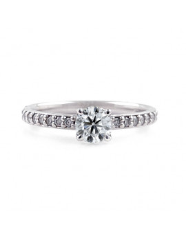 Daisy: Anillo Compromiso de Diamante Solitario GIA en Oro Blanco 18k