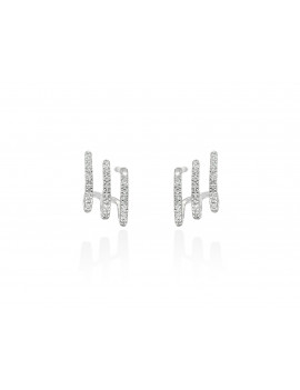 Pendientes de Diamantes Aro Triple 0,26ct · Oro Blanco 18k