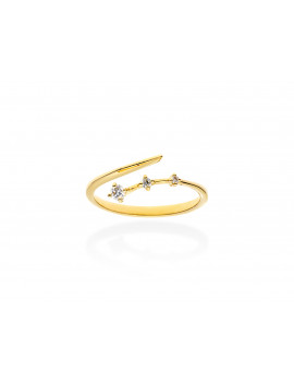 Anillo Tresillo de Diamantes · Sortija Minimalista de Oro Amarillo 18K