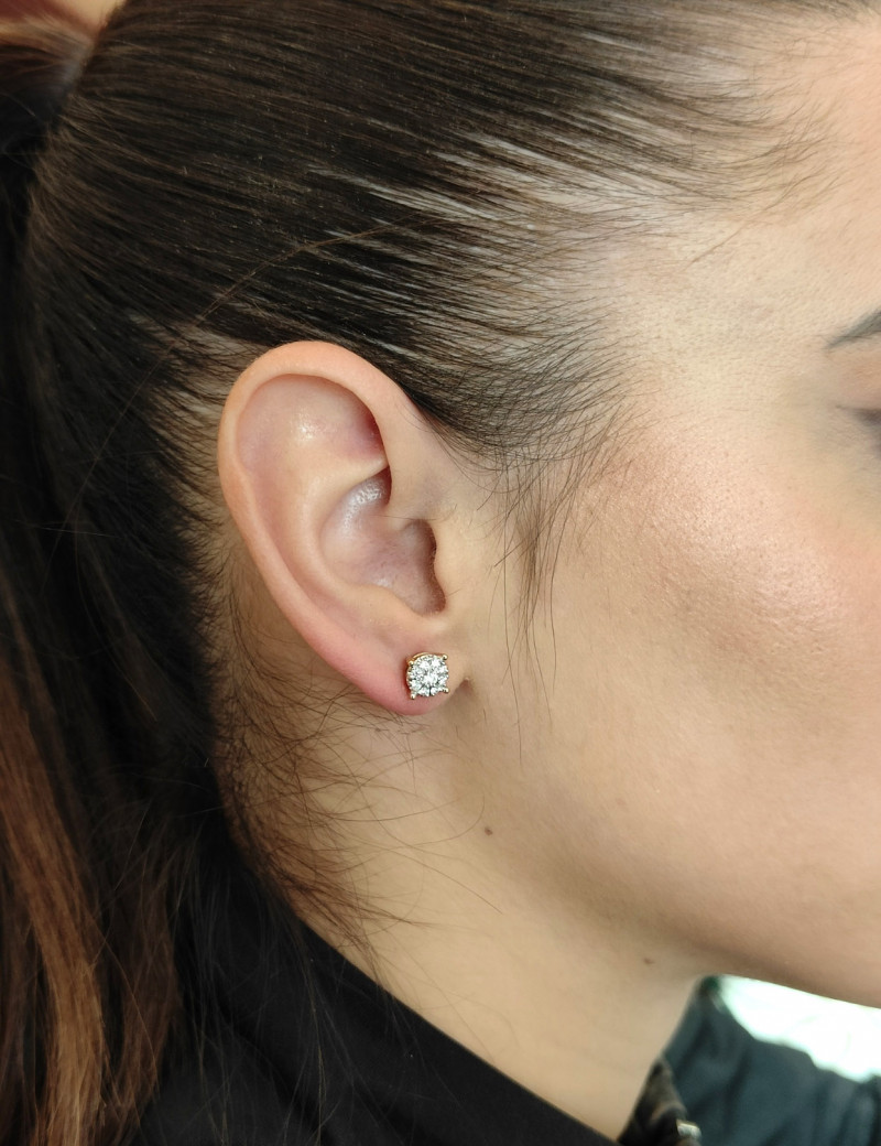 Pendientes de Diamantes Rosetón 0,43 ct · Oro Amarillo 18 Kilates