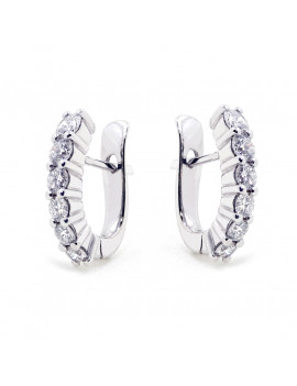 Noah: Pendiente Aros de Diamantes Riviere Degradé Oro Blanco 18k