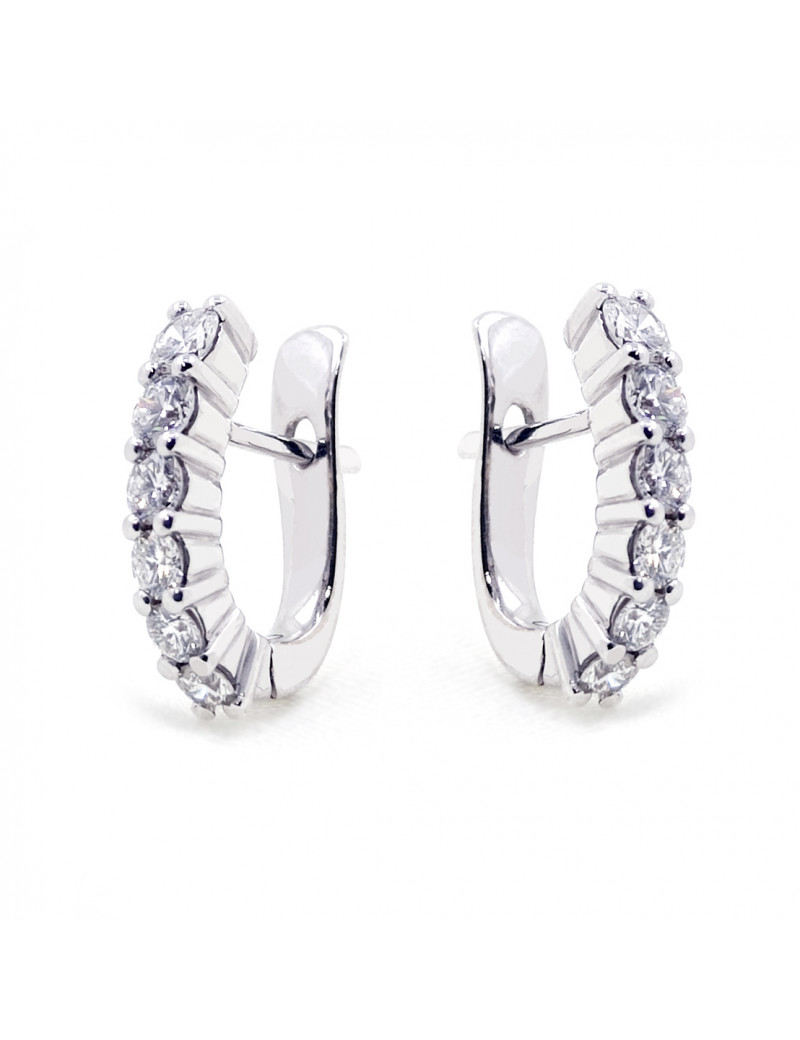 Noah: Pendiente Aros de Diamantes Riviere Degradé Oro Blanco 18k