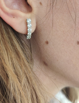 Noah: Pendiente Aros de Diamantes Riviere Degradé Oro Blanco 18k