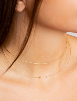 Silenzio: Collar de Oro 18k Diamantes o Zafiros. Collar Oro Flexible