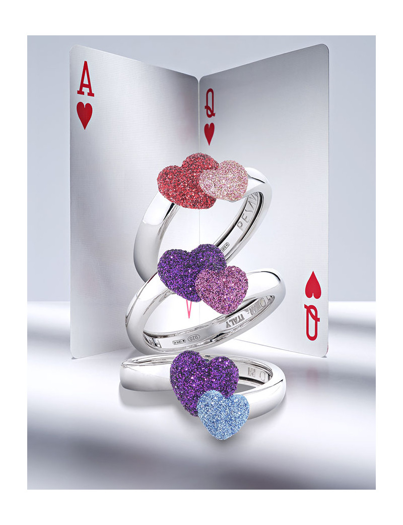 Anillo de Corazones Tonos Violetas · Joyería Marga Mira