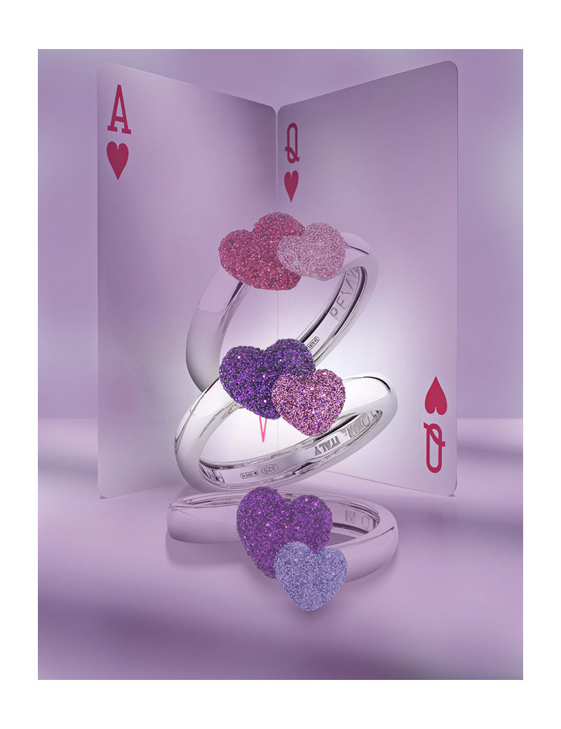 Anillo de Corazones Tonos Violetas · Joyería Marga Mira