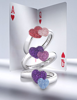 Anillo de Corazones Rosa y Rojo · Pesavento Polvo Di Sogni