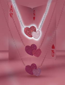 Collar de Corazones Rosa y Rojo · Pesavento Polvo Di Sogni
