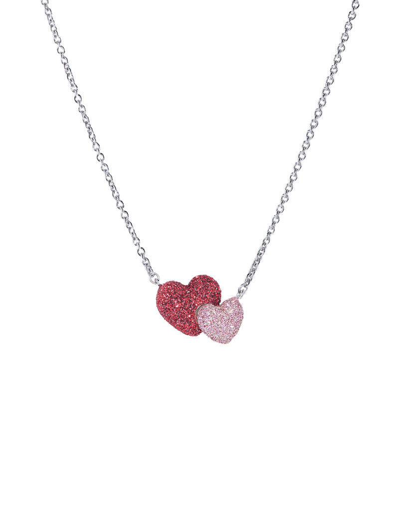 Collar de Corazones Rosa y Rojo · Pesavento Polvo Di Sogni