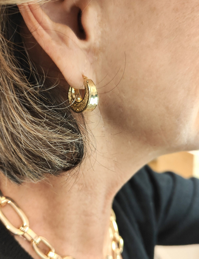 Pendientes Aros Filigrana Oro Amarillo 18k · Joyería Marga Mira