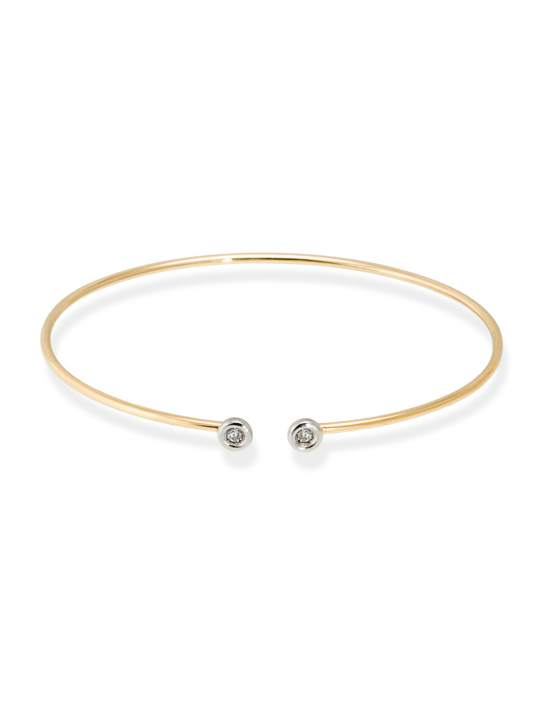 Alejandra: Pulsera de Diamantes Chatón en Oro Amarillo y Blanco 18k