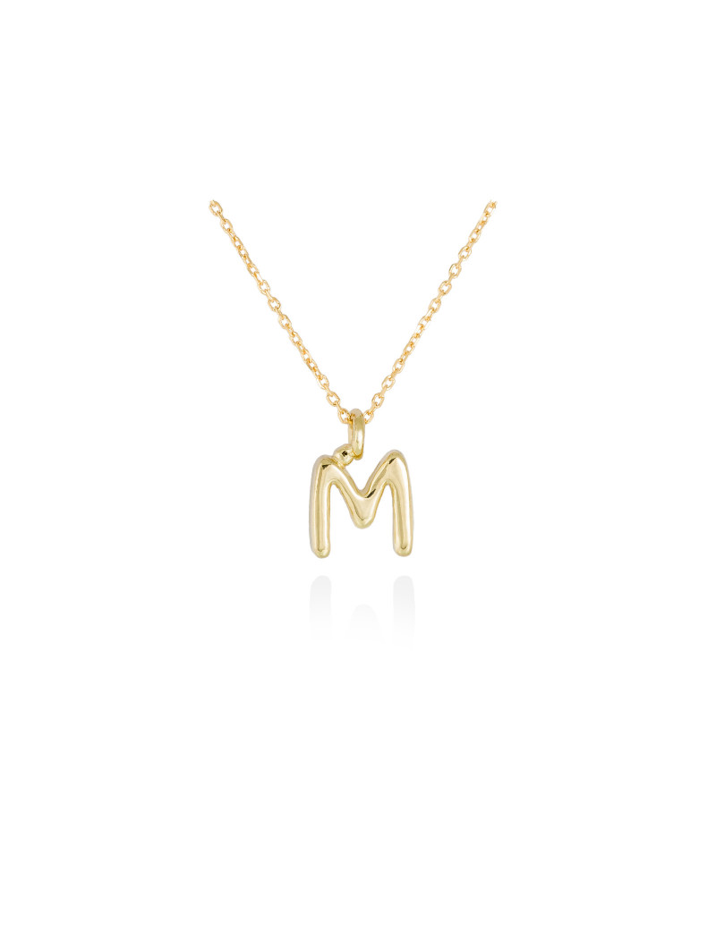 Collar letra M inicial oro amarillo 18k · Letra Inicial Personalizada