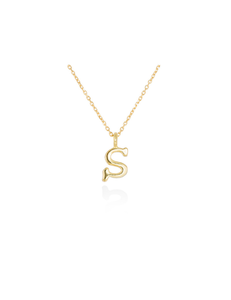 Collar letra S inicial oro amarillo 18k · Letra Inicial Personalizada
