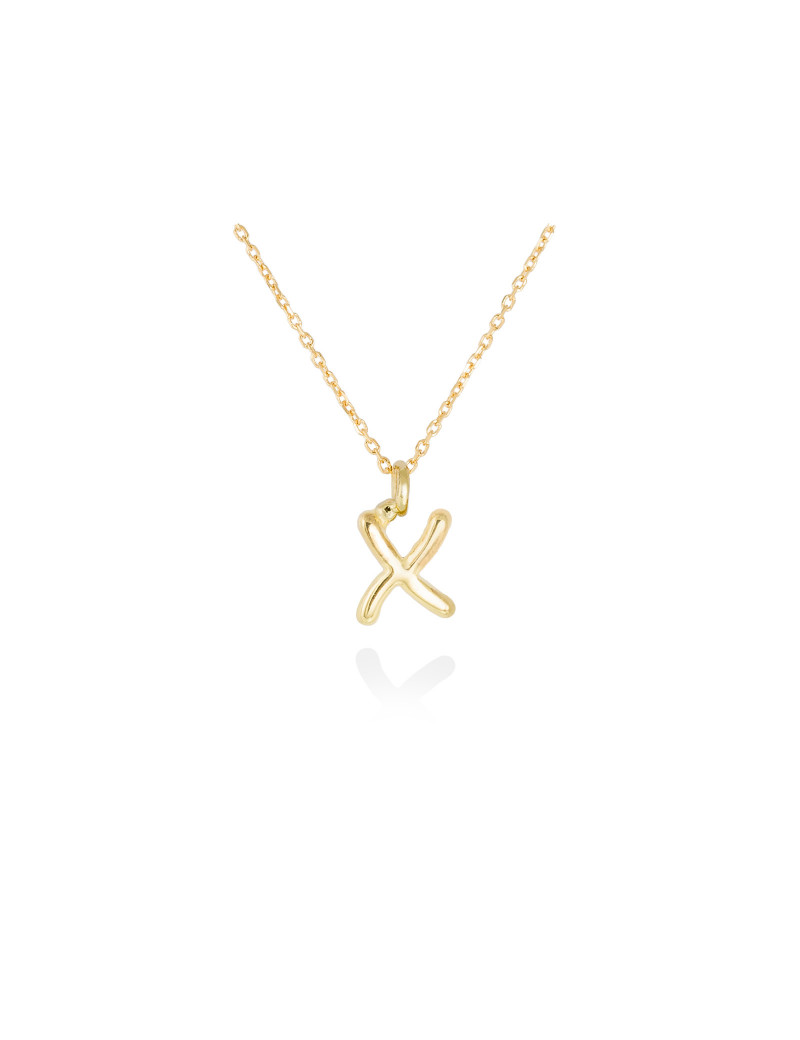 Collar letra X inicial oro amarillo 18k · Letra Inicial Personalizada