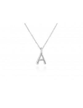 Collar letra inicial oro blanco 18k · Letra Inicial Personalizada
