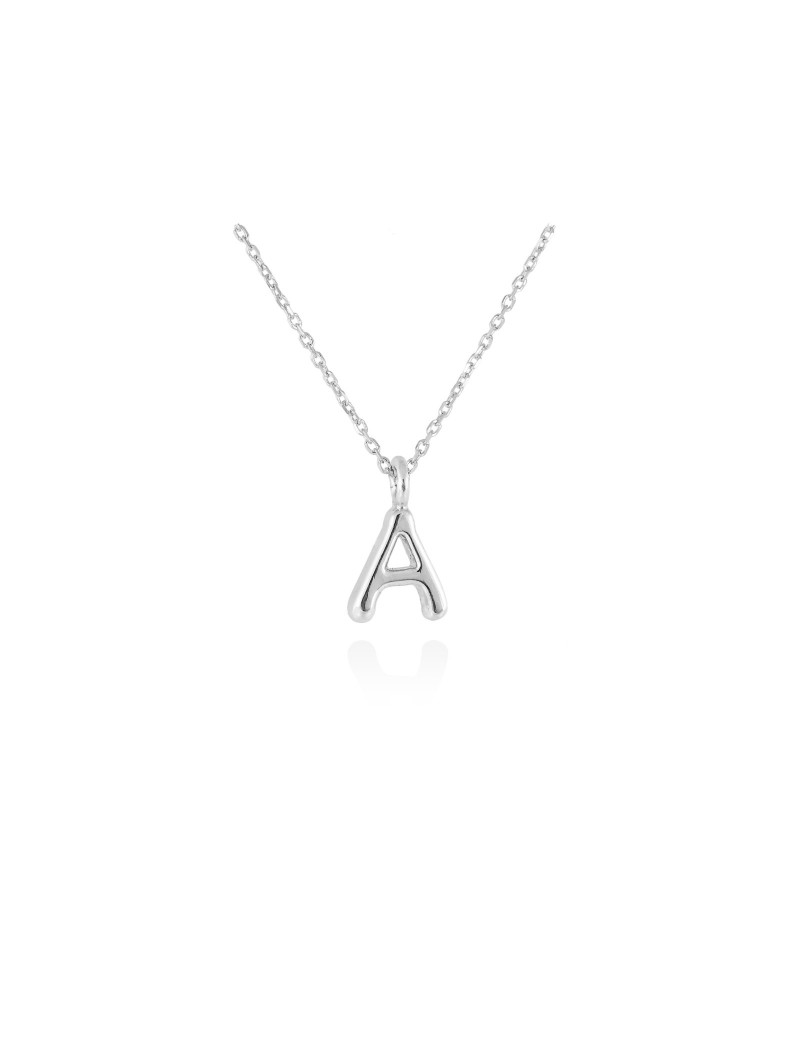 Collar letra inicial oro blanco 18k · Letra Inicial Personalizada