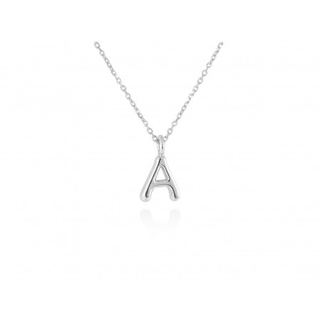 Collar letra inicial oro blanco 18k · Letra Inicial Personalizada