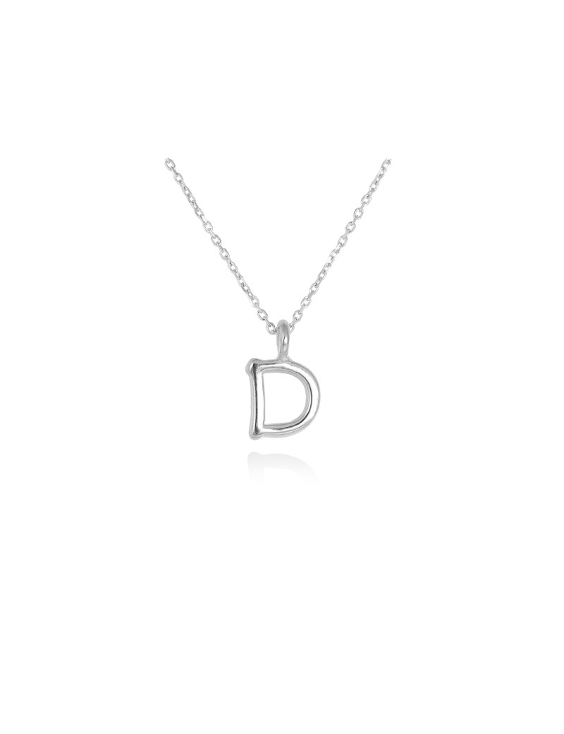 Collar letra D inicial oro blanco 18k · Letra Inicial Personalizada