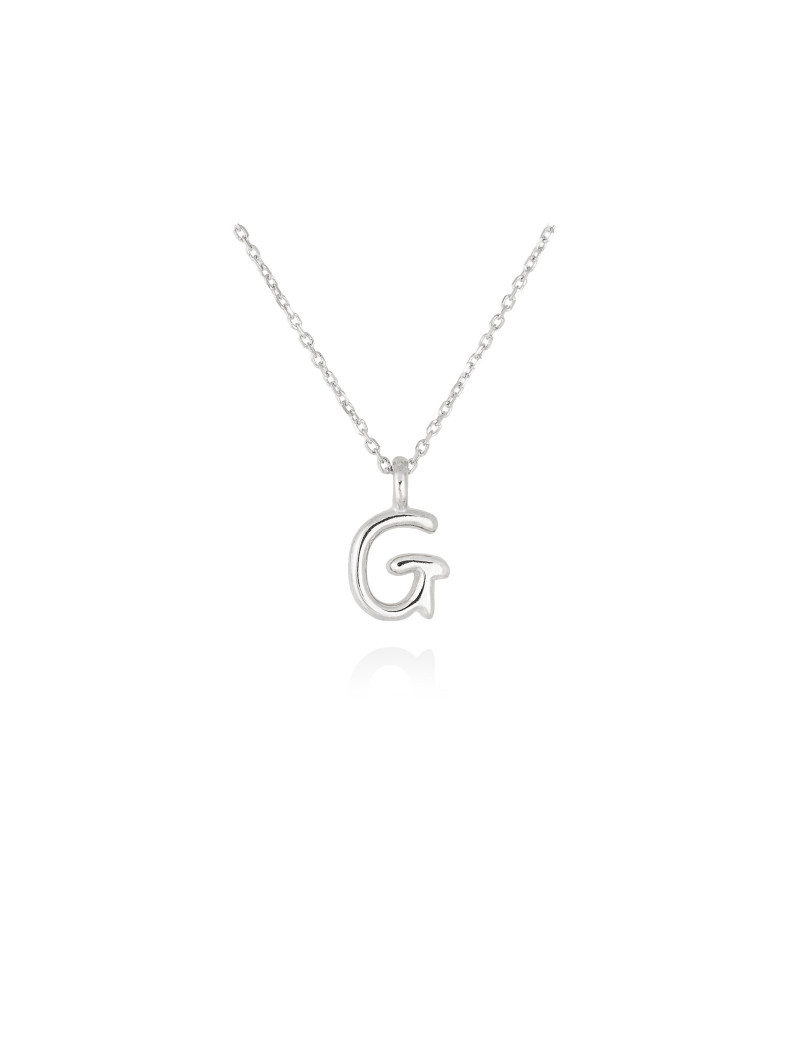 Collar letra G inicial oro blanco 18k · Letra Inicial Personalizada