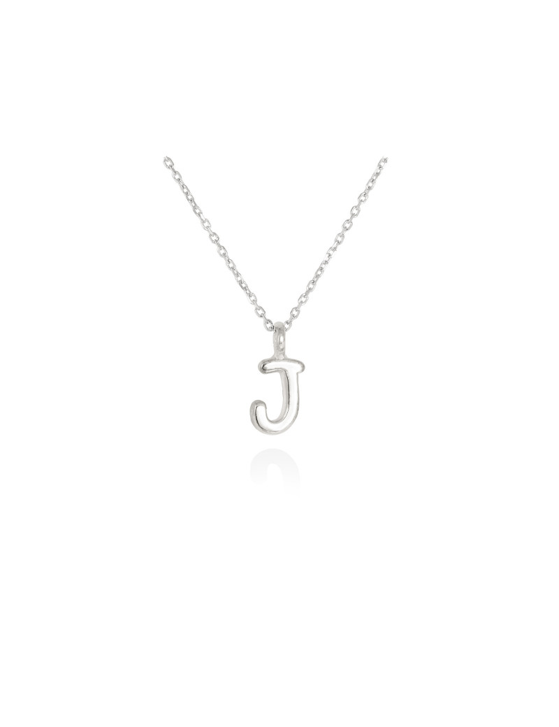 Collar letra J inicial oro blanco 18k · Letra Inicial Personalizada