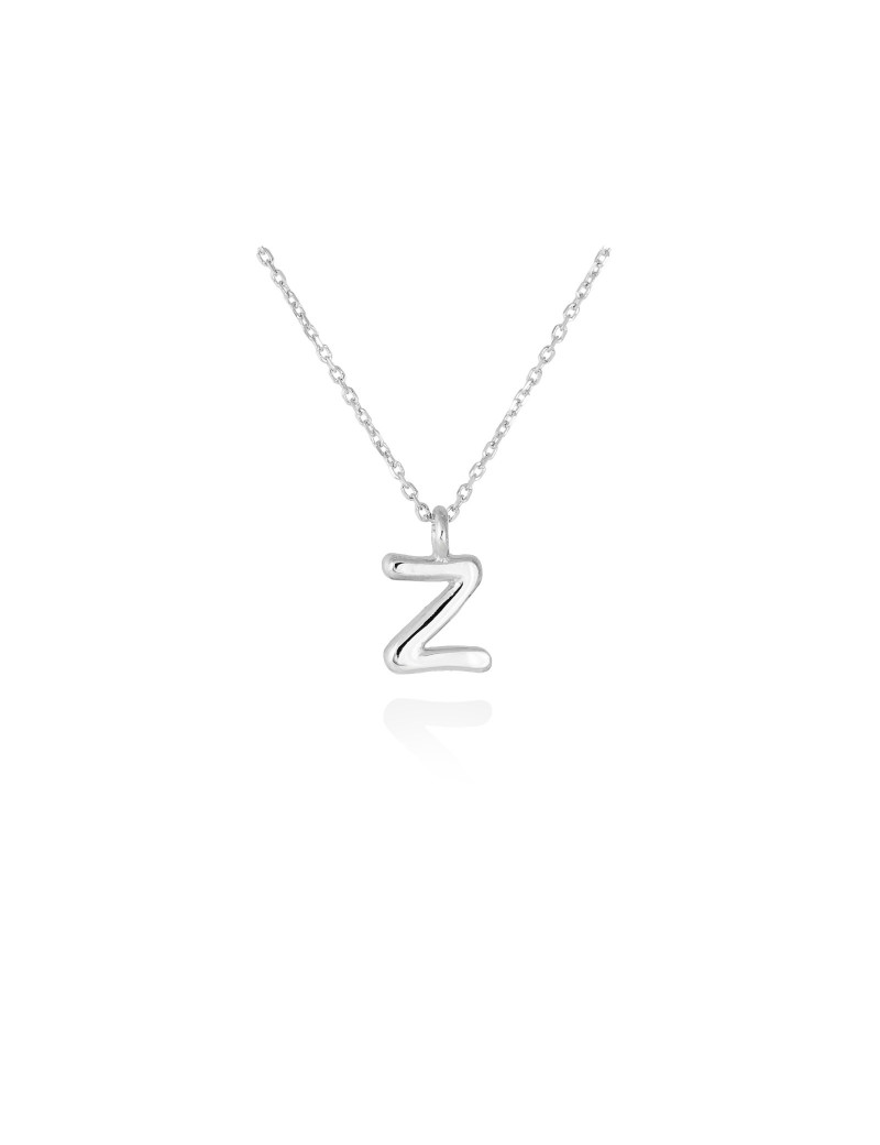 Collar letra Z inicial oro blanco 18k · Letra Inicial Personalizada