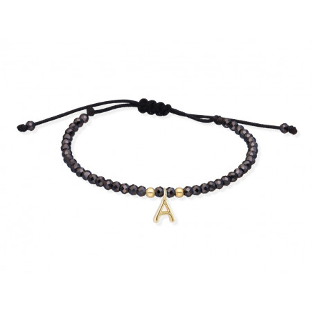 Pulsera Letra Inicial de Oro Amarillo 18k y Espinelas · Joyería Marga Mira