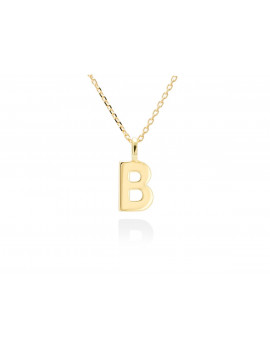Collar letra B inicial oro amarillo 18k · Gargantilla "Letra B" 10 mm