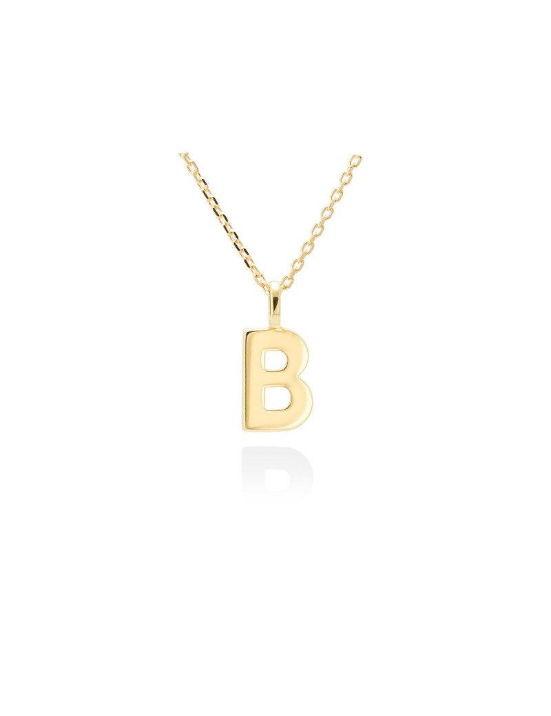 Collar letra B inicial oro amarillo 18k · Gargantilla "Letra B" 10 mm