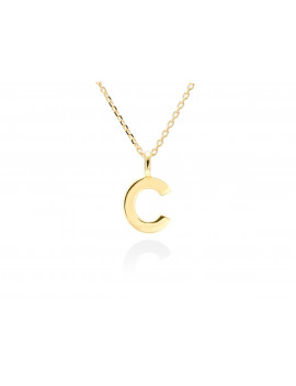 Collar letra C inicial oro amarillo 18k · Gargantilla "Letra C" 10 mm