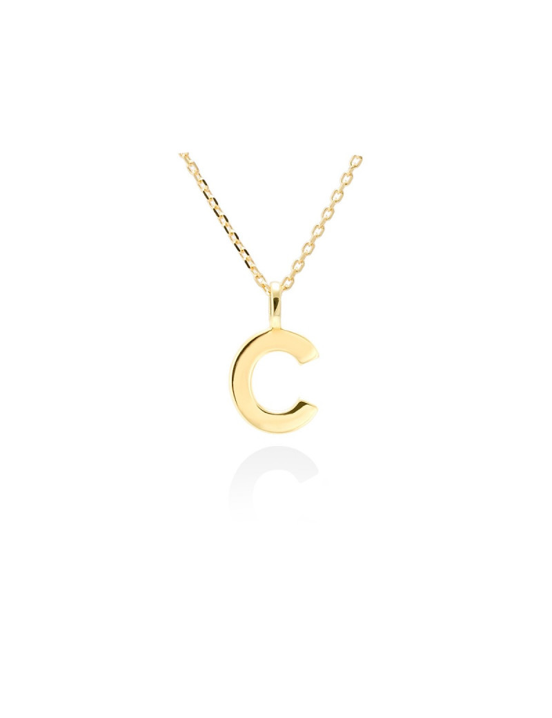 Collar letra C inicial oro amarillo 18k · Gargantilla "Letra C" 10 mm