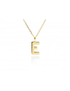 Collar letra E inicial oro amarillo 18k · Gargantilla "Letra E" 10 mm