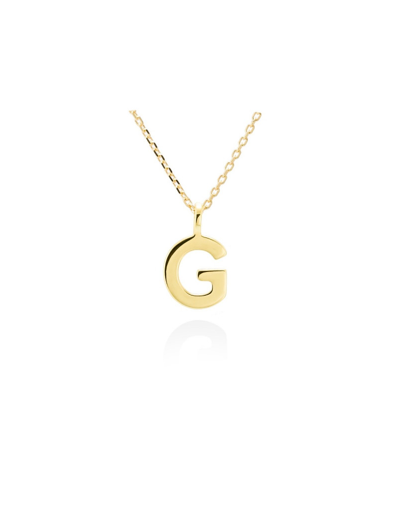 Collar letra G inicial oro amarillo 18k · Gargantilla "Letra G" 10 mm
