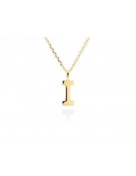 Collar letra I inicial oro amarillo 18k · Gargantilla "Letra I" 10 mm