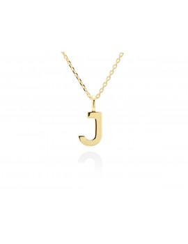 Collar letra J inicial oro amarillo 18k · Gargantilla "Letra J" 10 mm